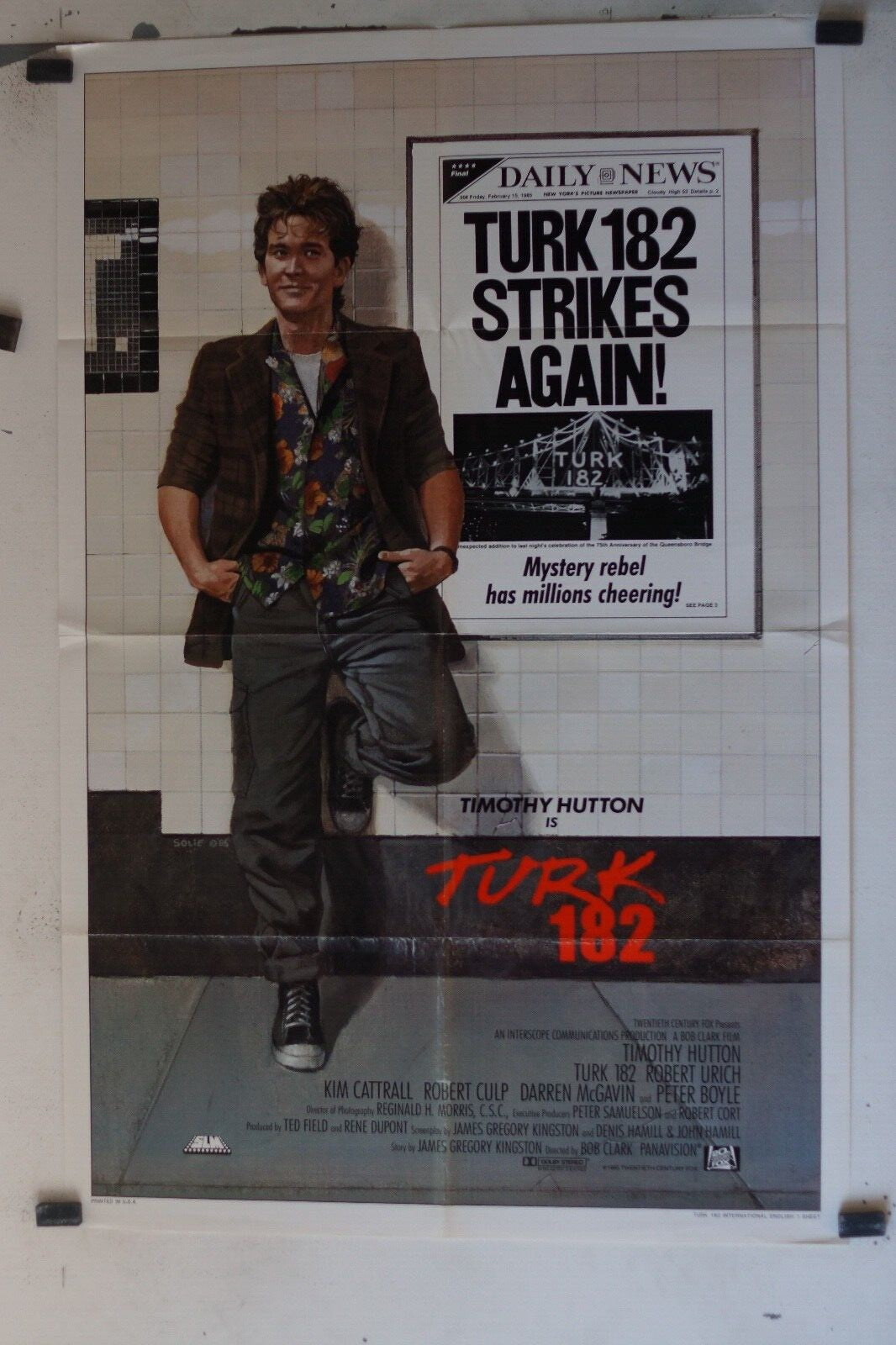 TURK 182 MOVIE POSTER ORIGINAL (69x103), Bob Clark, Timothy Hutton