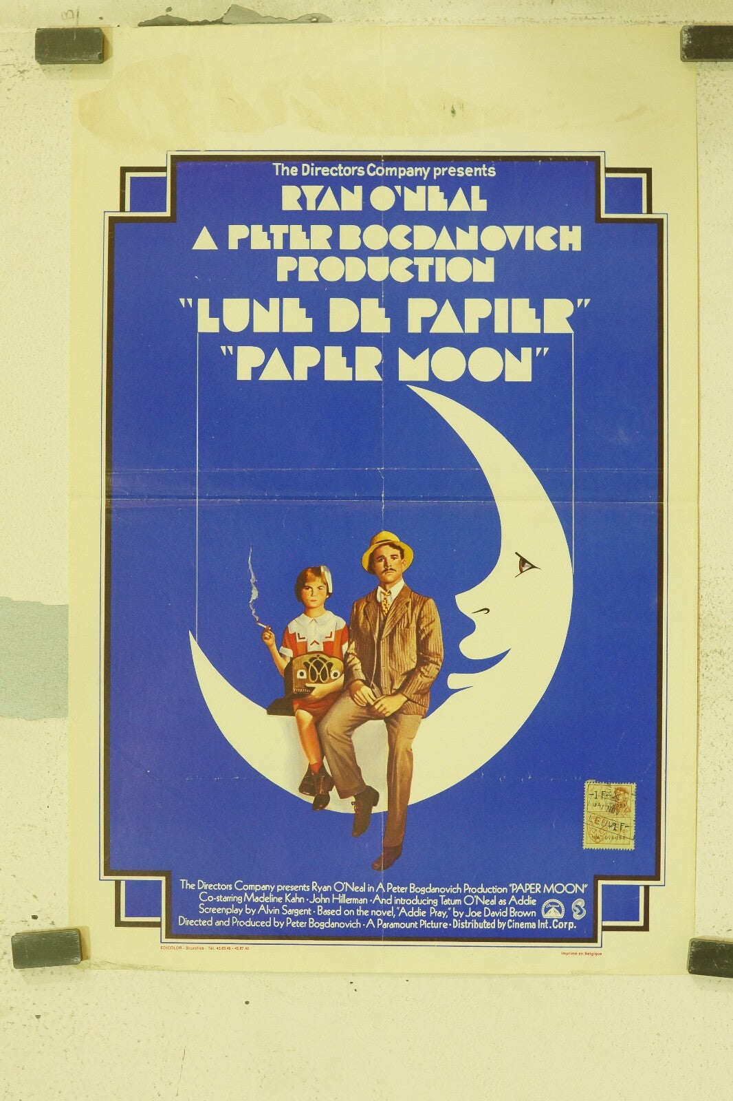 LUNE DE PAPIER (BELGIAN POSTER) ORIGINAL 36x54 RYAN O’NEAL