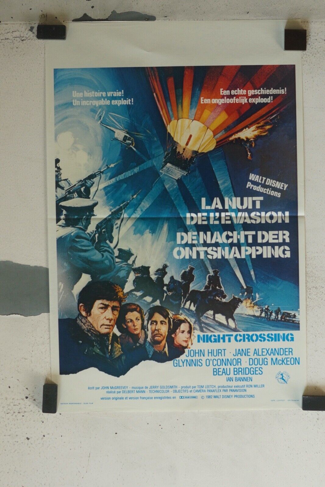 LA NUIT DE L’EVASION MOVIE POSTER ORIGINAL (55X37) JOHN HURT