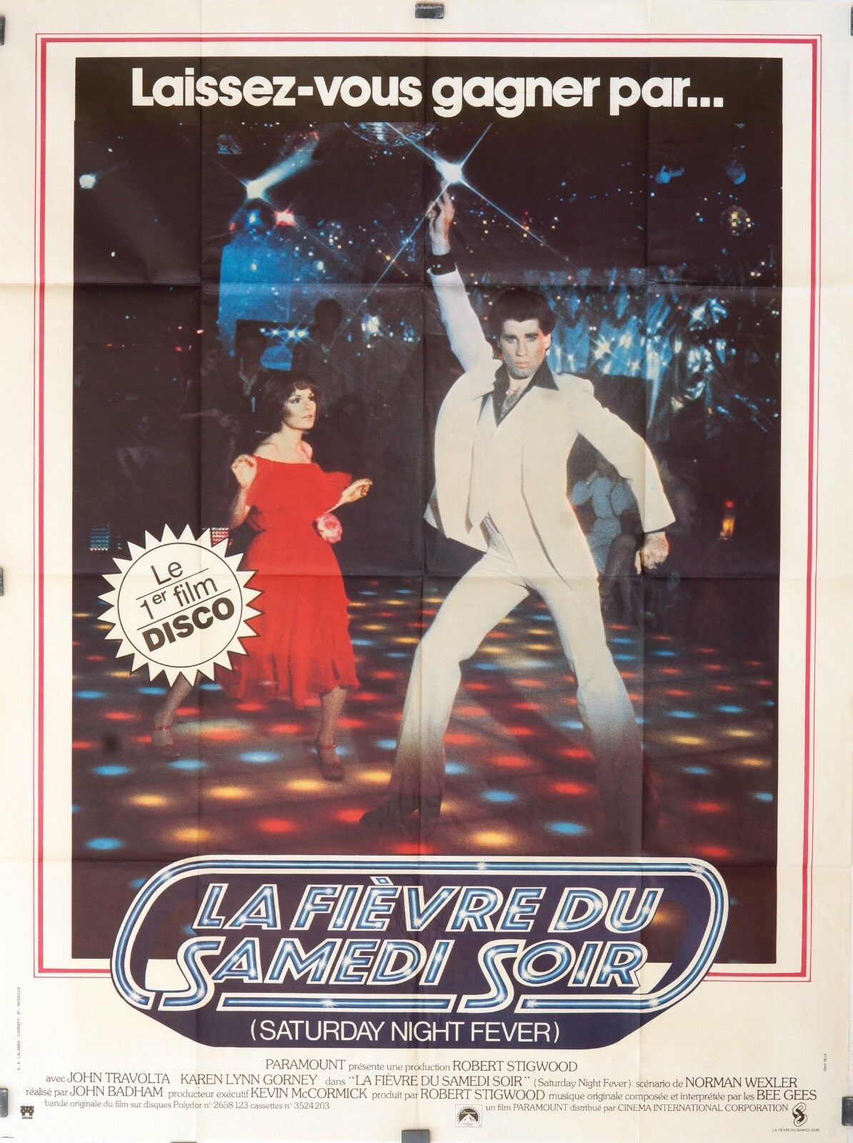 LA FIÈVRE DU SAMEDI SOIR MOVIE POSTER ORIGINAL (120X160) JOHN TRAVOLTA