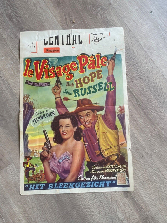 LE VISAGE PALE, BELGIAN MOVIE POSTER ORIGINAL 37X54 BOB HOPE