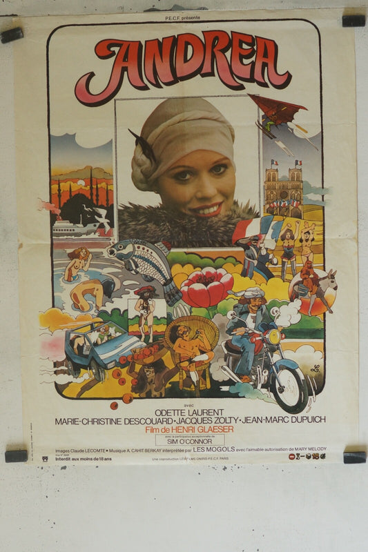 ANDREA MOVIE POSTER ORIGINAL (60X80) ODETTE LAURENT, MARIE-CHRISTINE DESCOUARD.