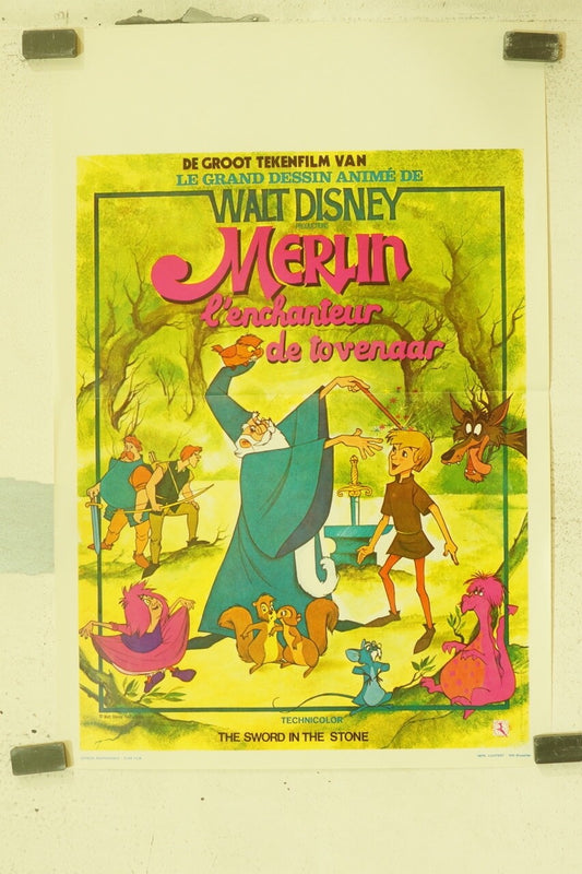 MERLIN L’ENCHANTEUR MOVIE POSTER ORIGINAL 37X54 WALT DISNEY