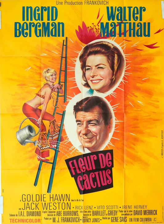 FLEURS DE CACTUS MOVIE POSTER ORIGINAL 120x160 INGRID BERGMAN
