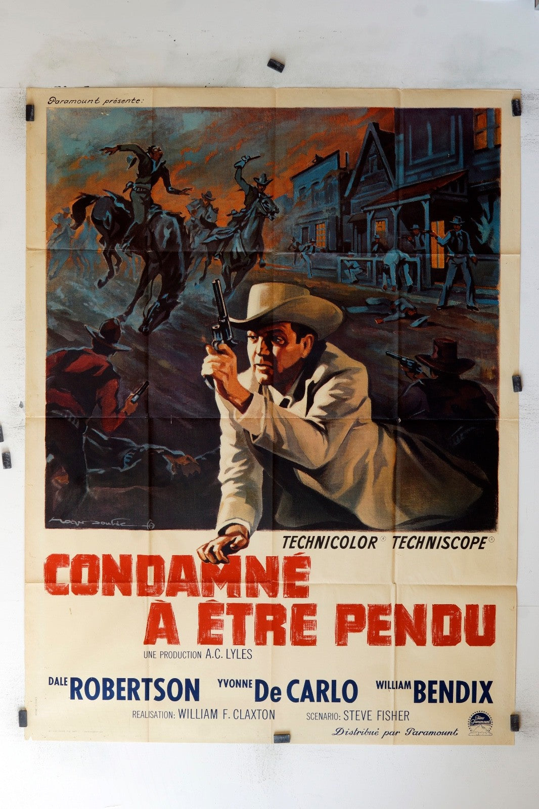 CONDAMNÉ A ETRE PRENDU DALE ROBERTSON POSTER ORIGINAL 120x160