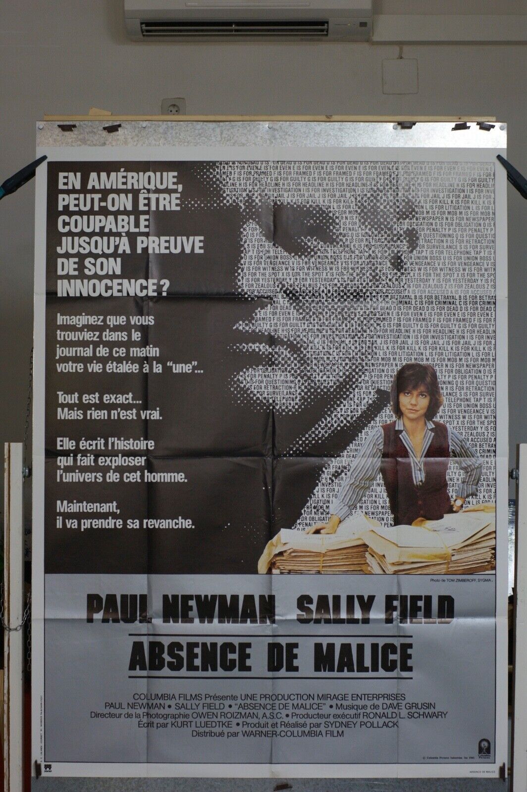 ABSENCE DE MALICE MOVIE POSTER ORIGINAL 120x160 PAUL NEWMAN