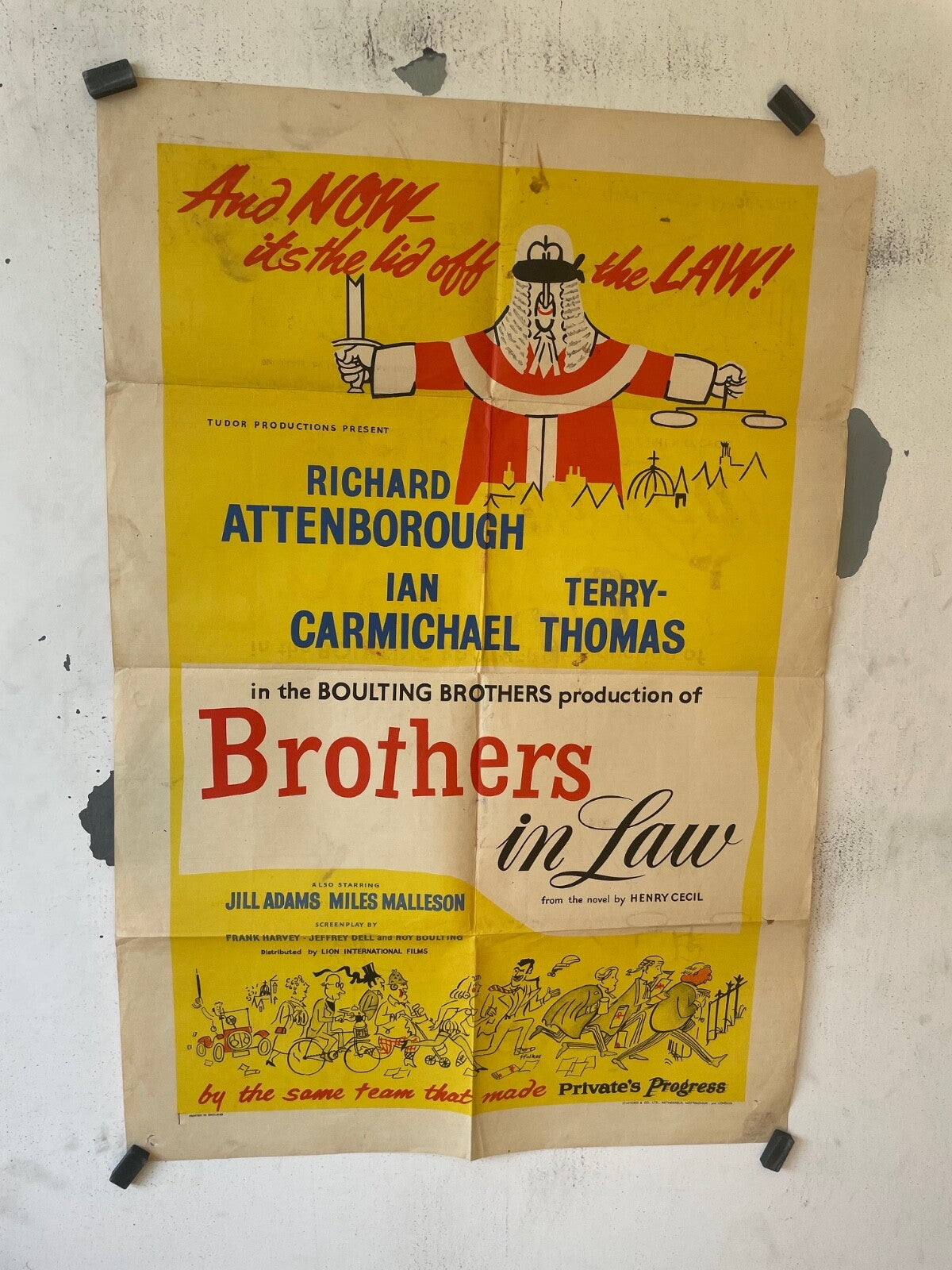 BROTHERS IN LAW 70x100 ORIGINAL MOVIE POSTER JILL ADAMS -MILES MALLESON