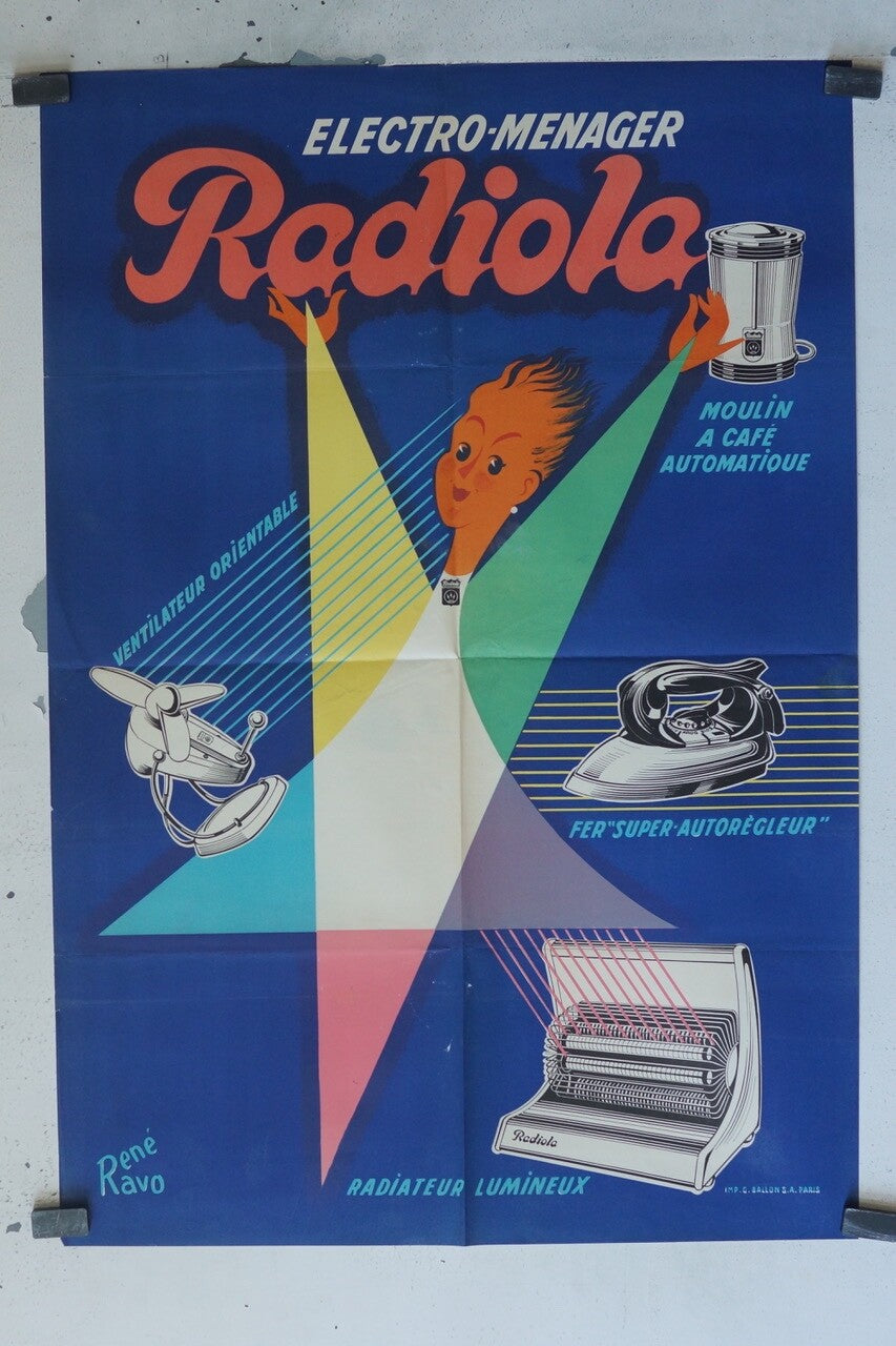 RADIOLA, ADVERTISING POSTER ORIGINAL VINTAGE (50X70)