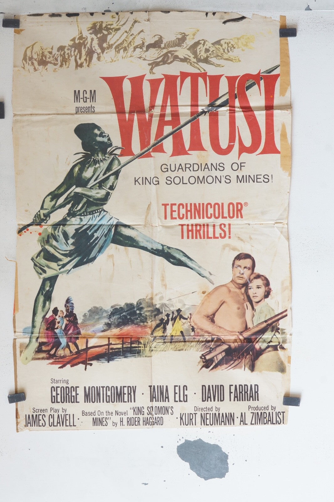 WATUSI ORIGINAL POSTER (69x103), Kurt Neumann, George Montgomery 