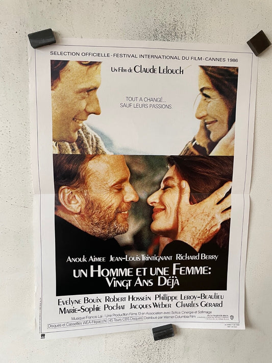 UN HOMME ET UNE FEMME VINGT ANS DEJA 40X60 ANOUK AIMEE – JEAN-LOUIS TRINTIGNANT
