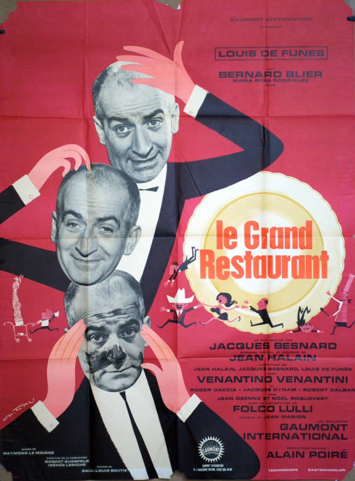 LE GRAND RESTAURANT  LOUIS DE FUNÈS movie poster ORIGINAL 120x160