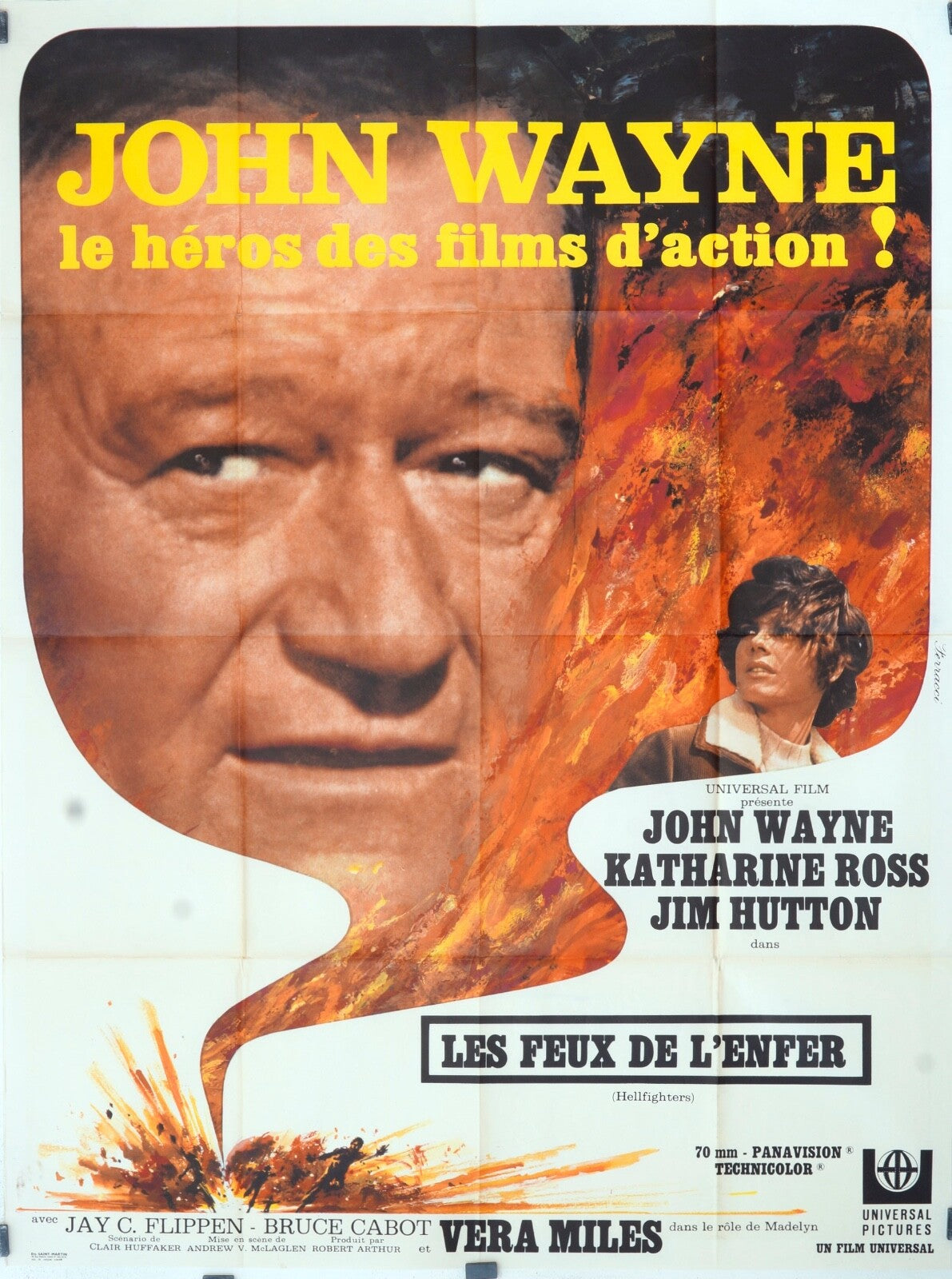 JOHN WAYNE LES FEUX DE L’ENFER MOVIE POSTER ORIGINAL 120x160