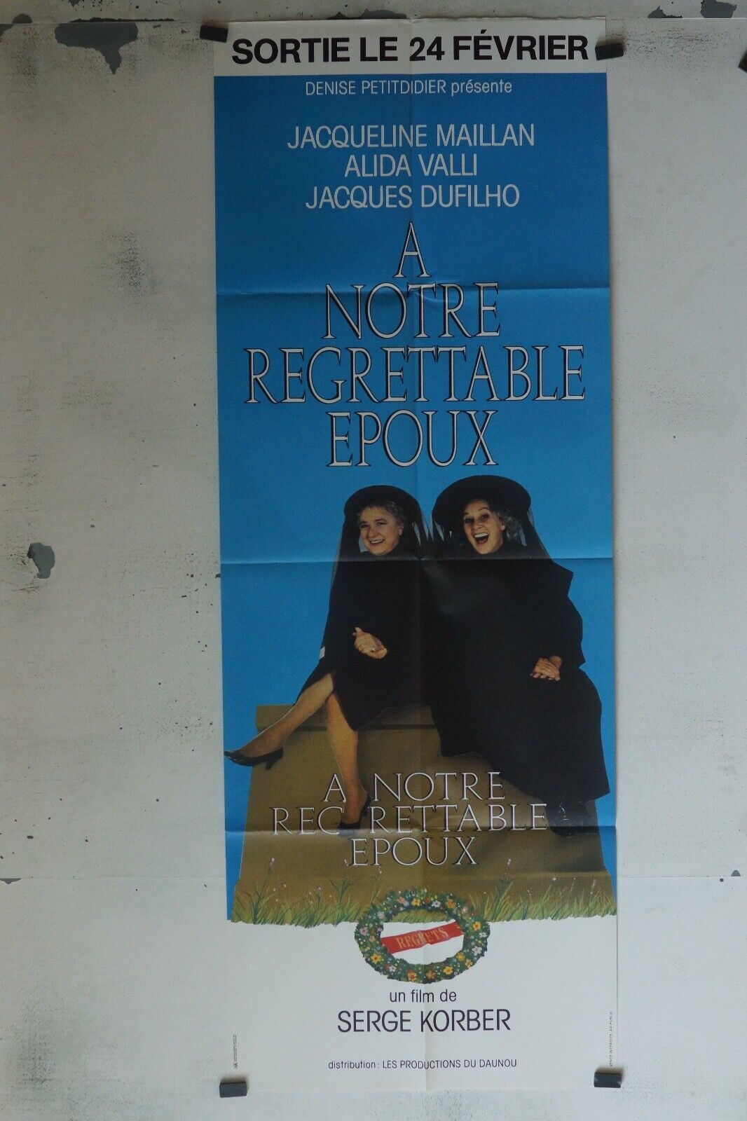 NOTRE REGRETTABLE EPOUX MOVIE POSTER ORIGINAL 60x160 JACQUELINE MAILLAN