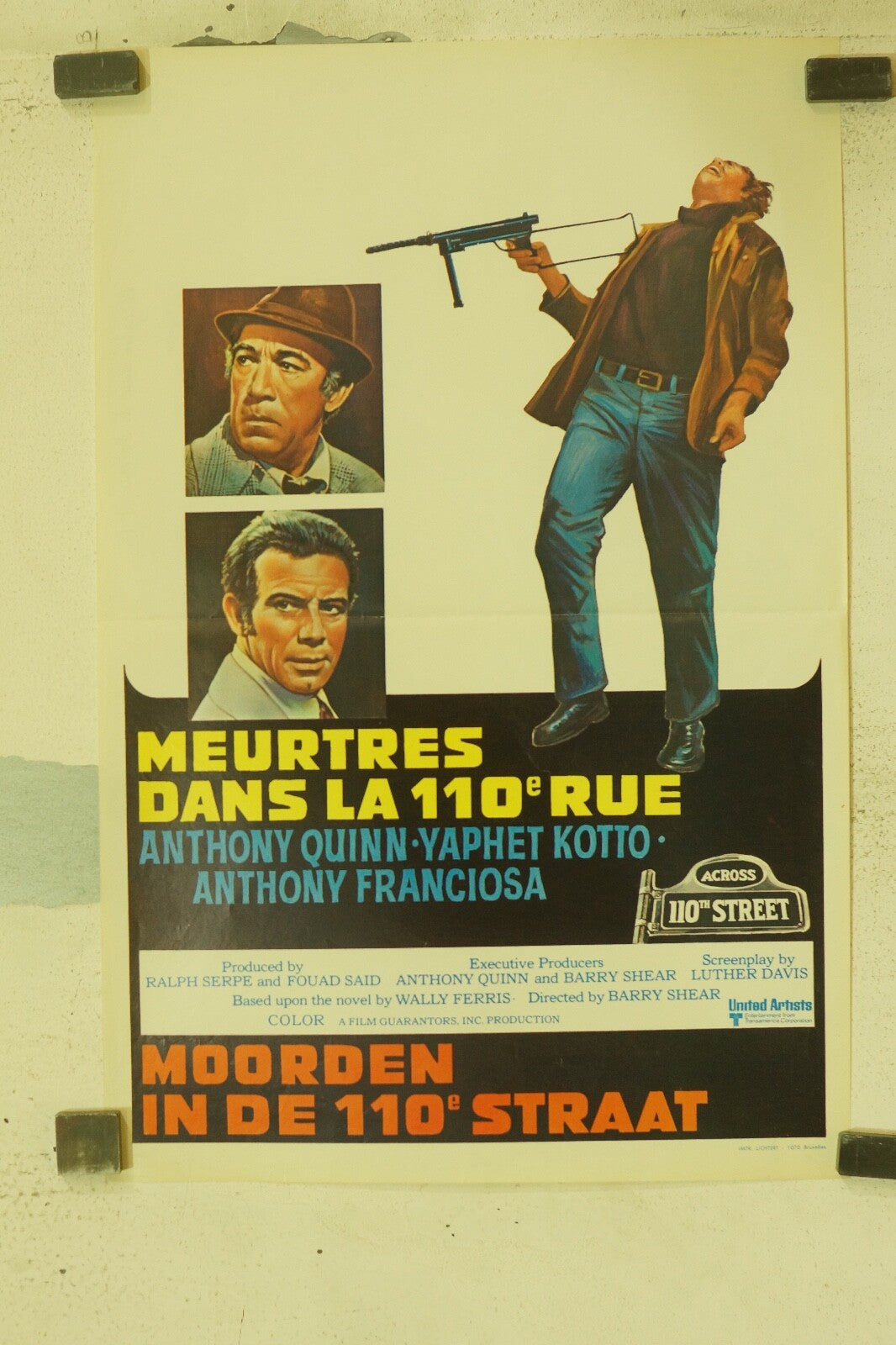 MEURTRE DANS LA 110 EME RUE (BELGIAN POSTER) ORIGINAL 36x53 ANTHONY QUINN