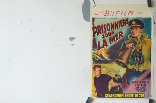 PRISONNIERS SOUS LA MER MOVIE POSTER ORIGINAL 55x36 Bruce Bennett , Eric Rolf