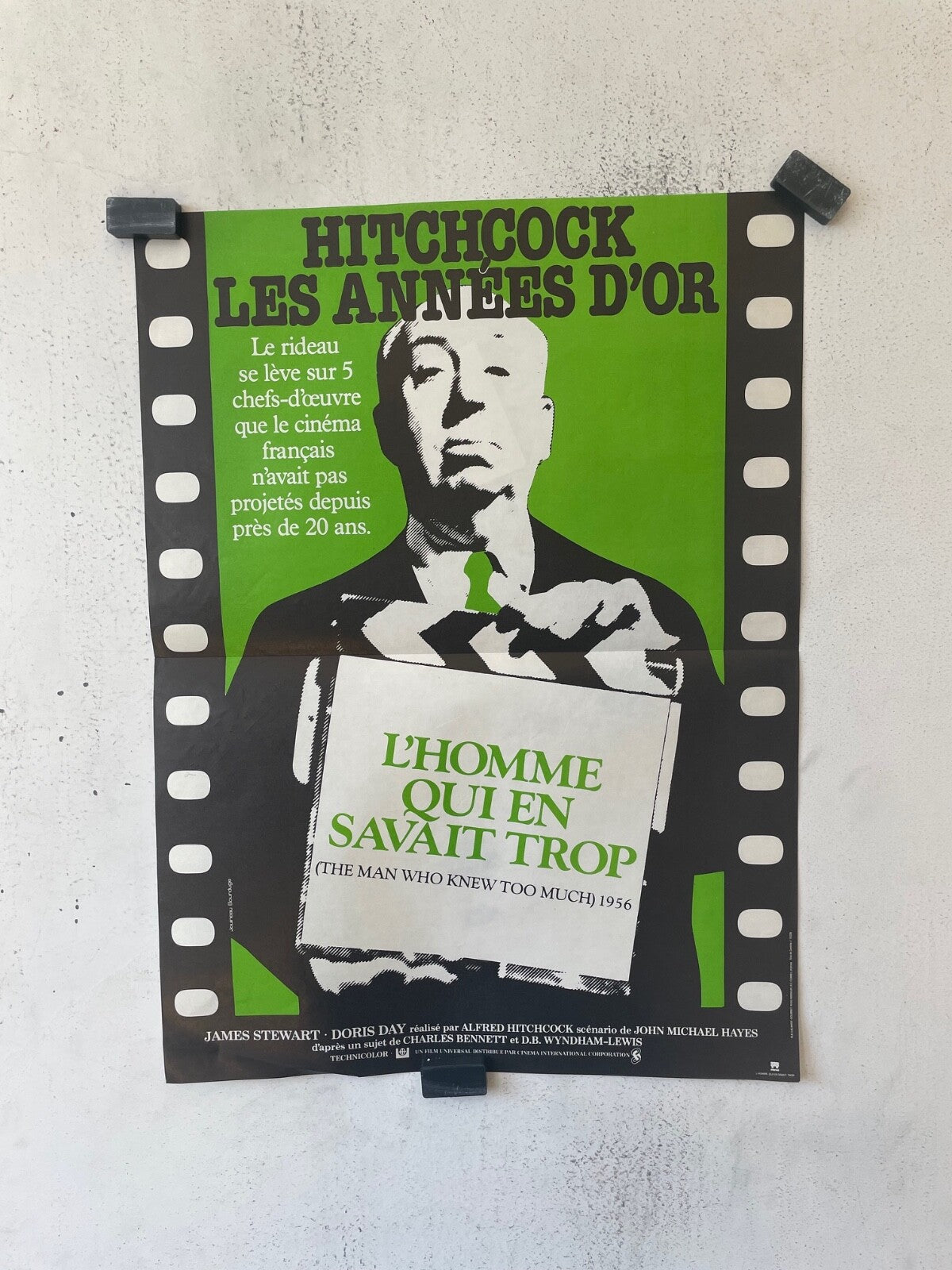 L’HOMME QUI EN SAVAIT TROP POSTER ORIGINAL (40X60) HITCHCOOK