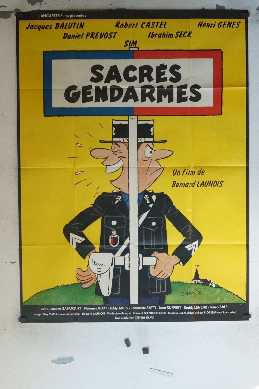 SACRÉS GENDARMES MOVIE POSTER ORIGINAL 120x160 JACQUES BALUTIN