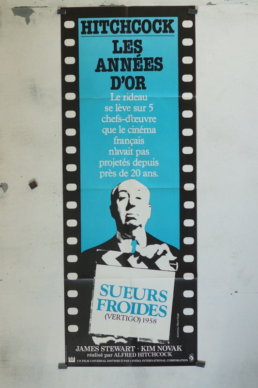 SUEURS FROIDES POSTER ORIGINAL 60x160 ALFRED HITCHCOCK
