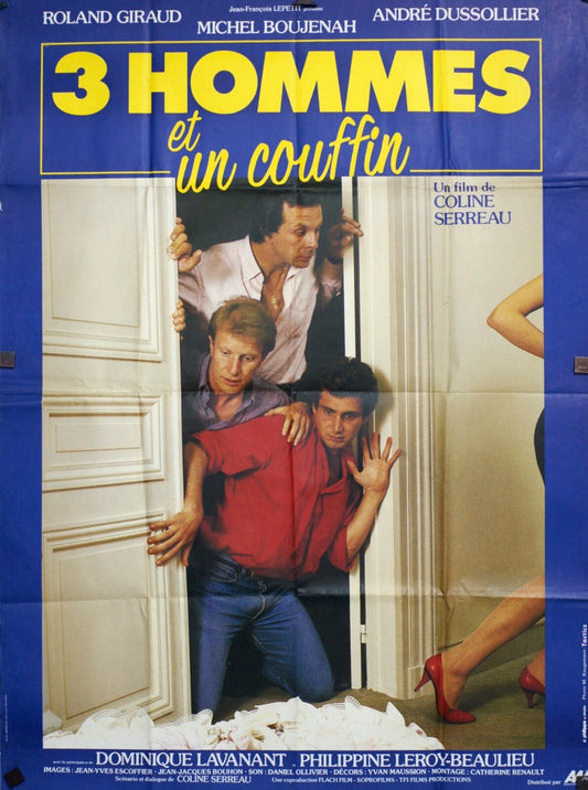 3 HOMMES ET UN COUFFIN MOVIE POSTER ORIGINAL (120x160) ROLAND GIRAUD