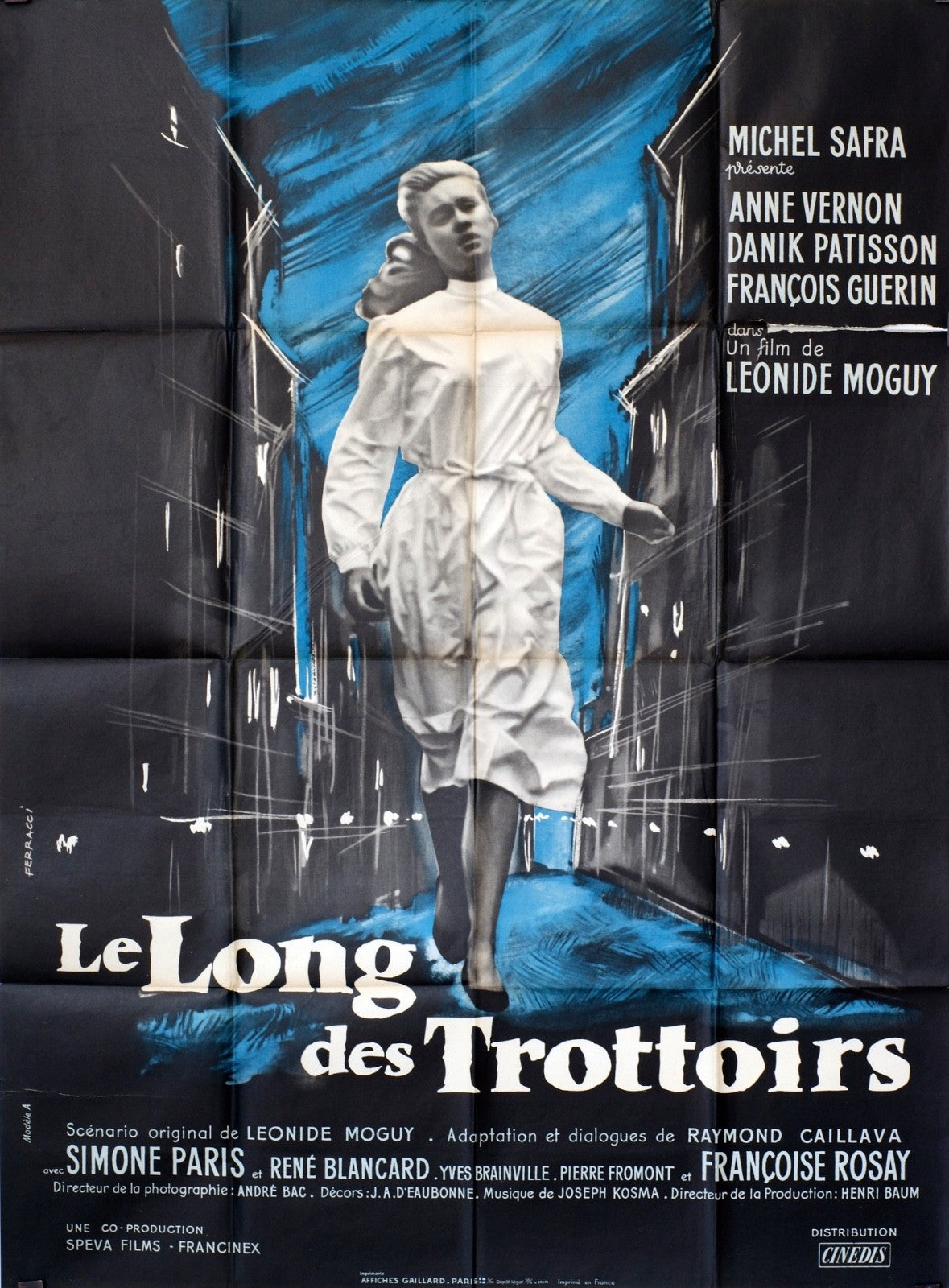 LE LONG DES TROTTOIRS MICHEL SAFRA MOVIE POSTER ORIGINAL 120x160