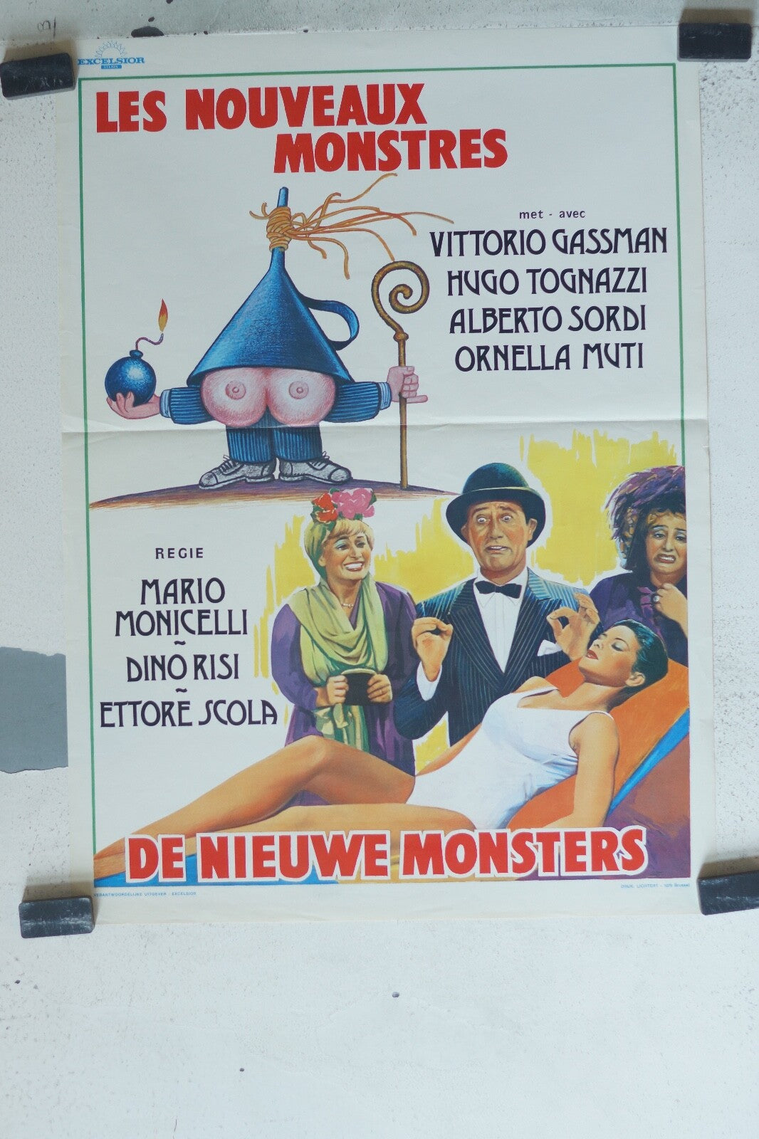 NOUVEAUX MONSTRES (LES) POSTER ORIGINAL 46x35 Vittorio Gassman , Ornella Muti 