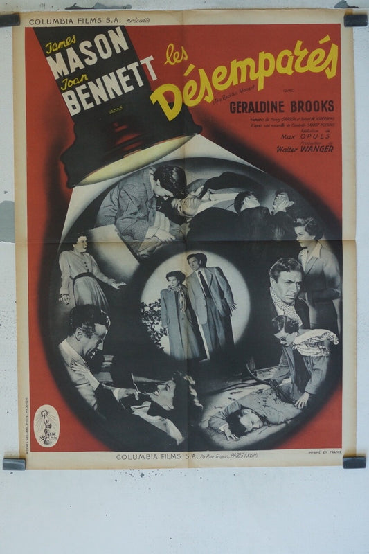 LES DÉSEMPARÉS 60X80 JAMES MASON, JOAN BENNETT POSTER ORIGINAL