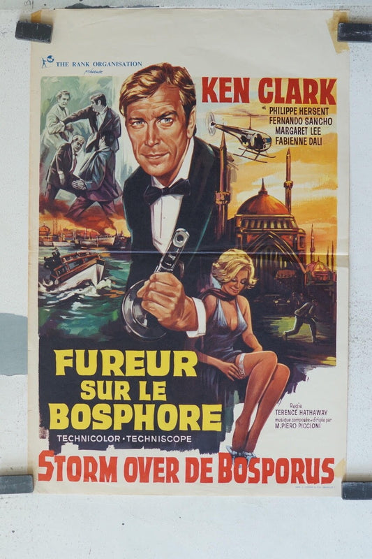 FUREUR SUR LE BOSPHORE (BELGE), 1965 MOVIE POSTER ORIGINAL 34 X 54 KEN CLARK