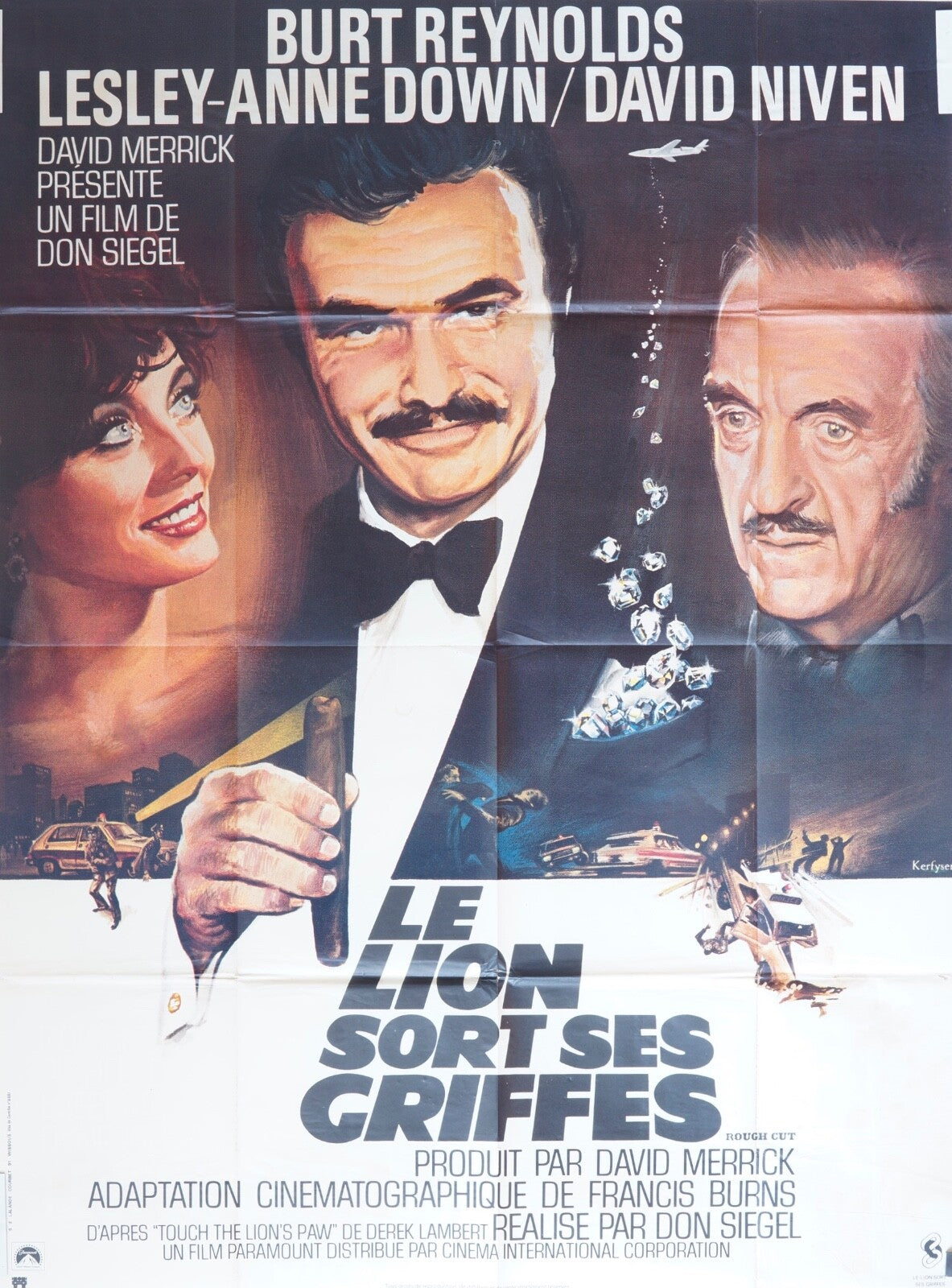 LES LIONS SORT SES GRIFFES MOVIE POSTER ORIGINAL 120x160 BURT REYNOLDS