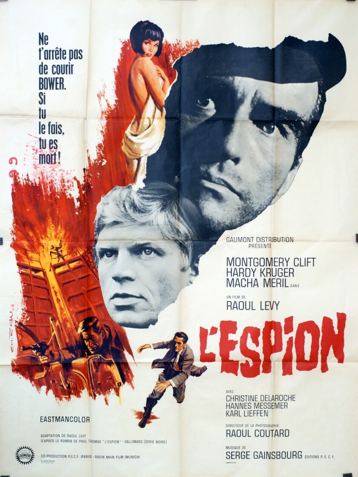 L’ESPION ORIGINAL MOVIE POSTER 120x160 MONTGORMERY CLIFT
