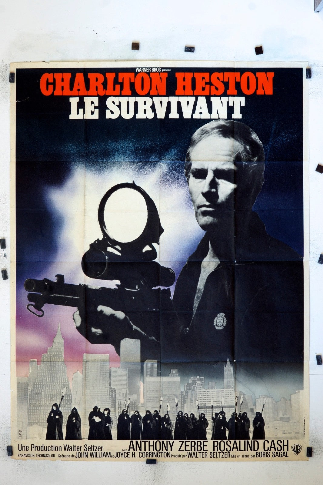 LE SURVIVANT CHARLTON HESTON MOVIE POSTER ORIGINAL 120x160
