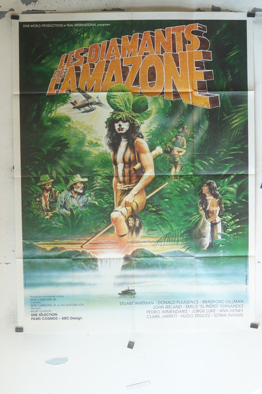 LES DIAMANTS DE L’AMAZONE MOVIE POSTER ORIGINAL 120x160 STUART WHITMAN