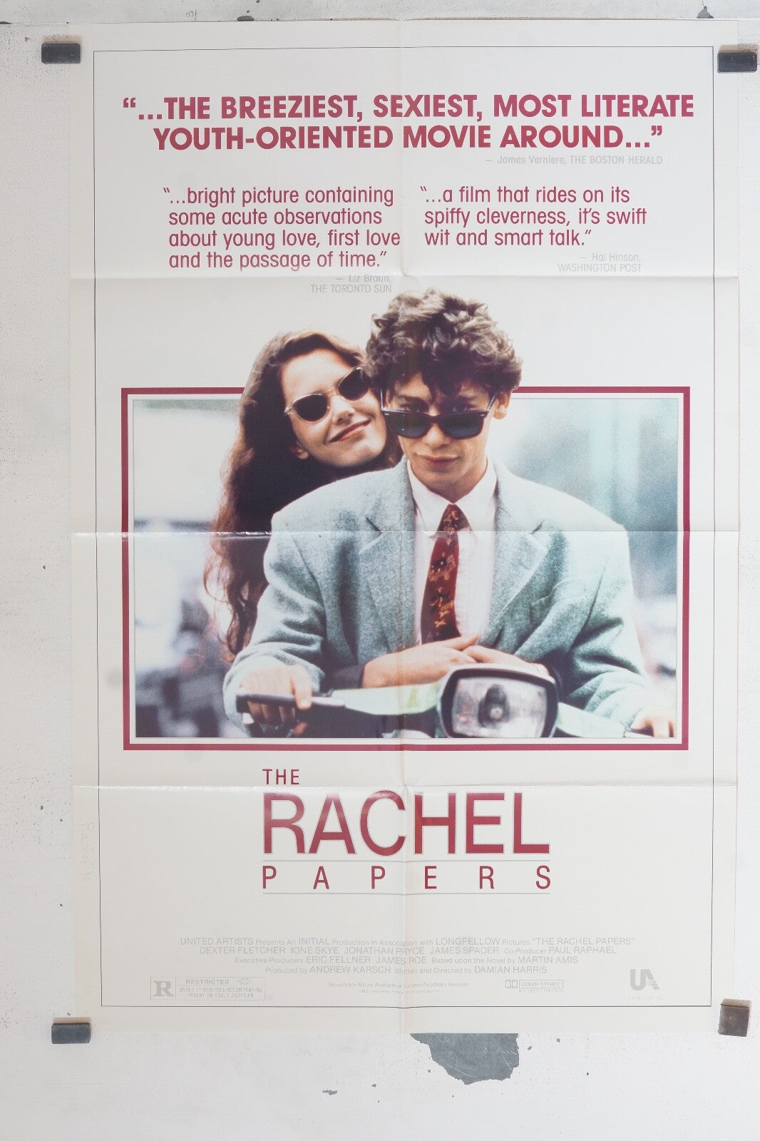 THE RACHEL PAPERS, ORIGINAL POSTER ( 69x103) Damian Harris, Dexter Fletcher 
