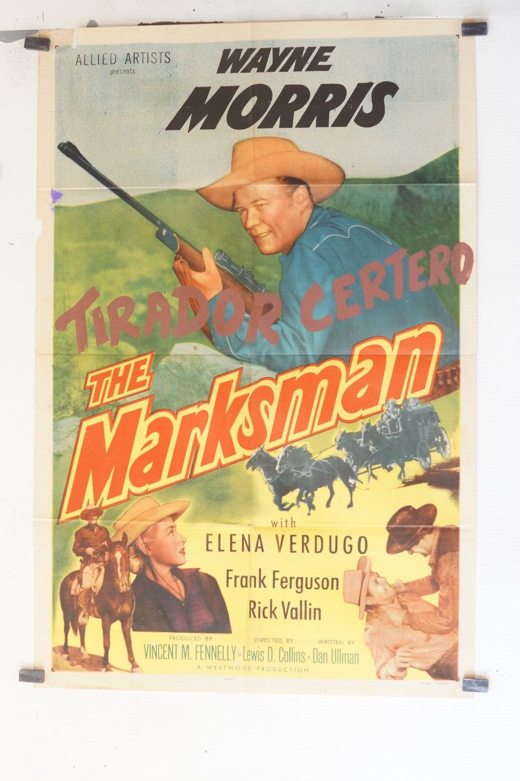 MARKSMAN (THE), 1953 (70X100) ORIGINAL MOVIE POSTER FRANK FERGUSON, RICK VALLIN