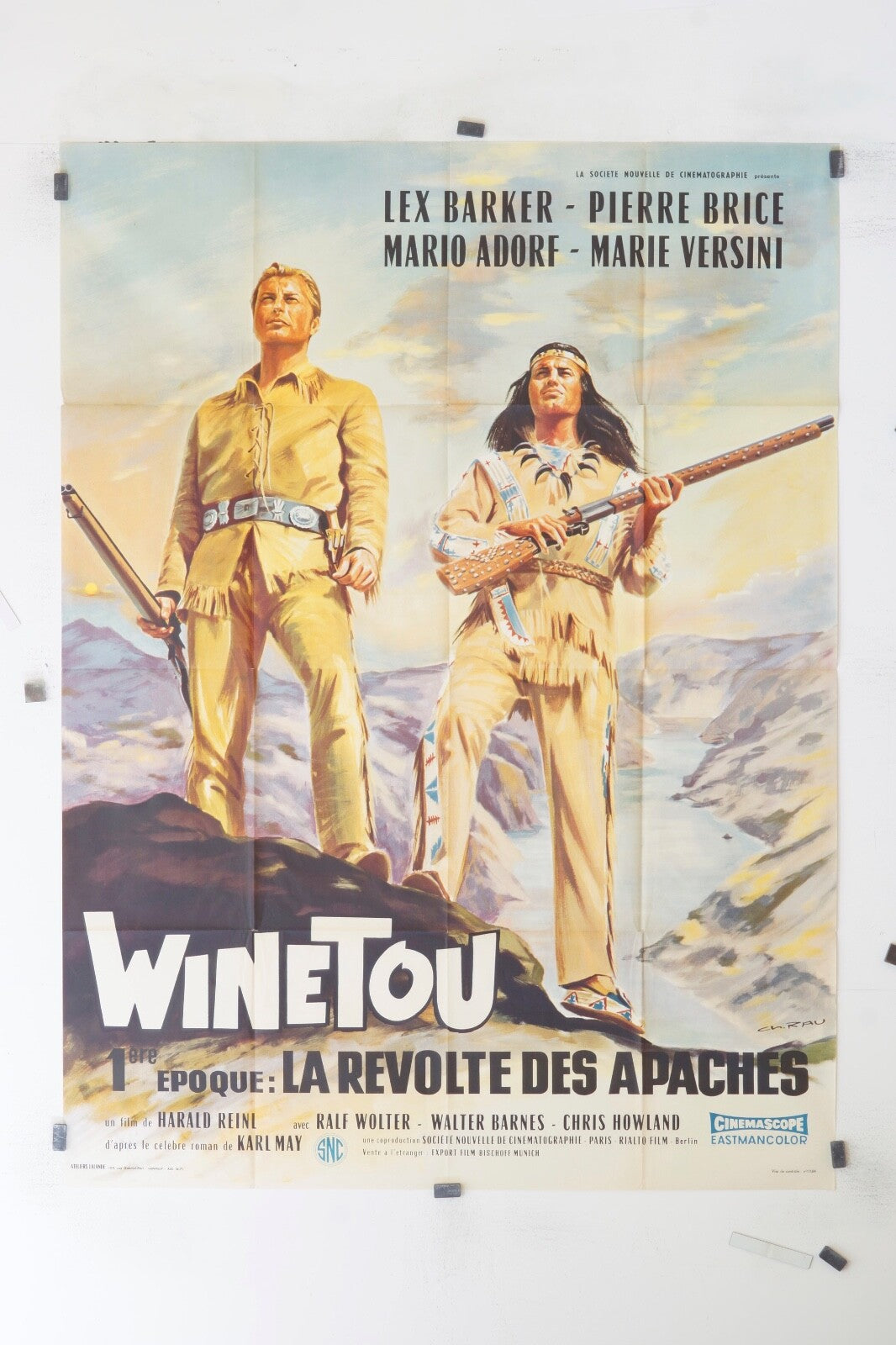 WINETOU LEX BARKER 120x160 ORIGINAL MOVIE POSTER