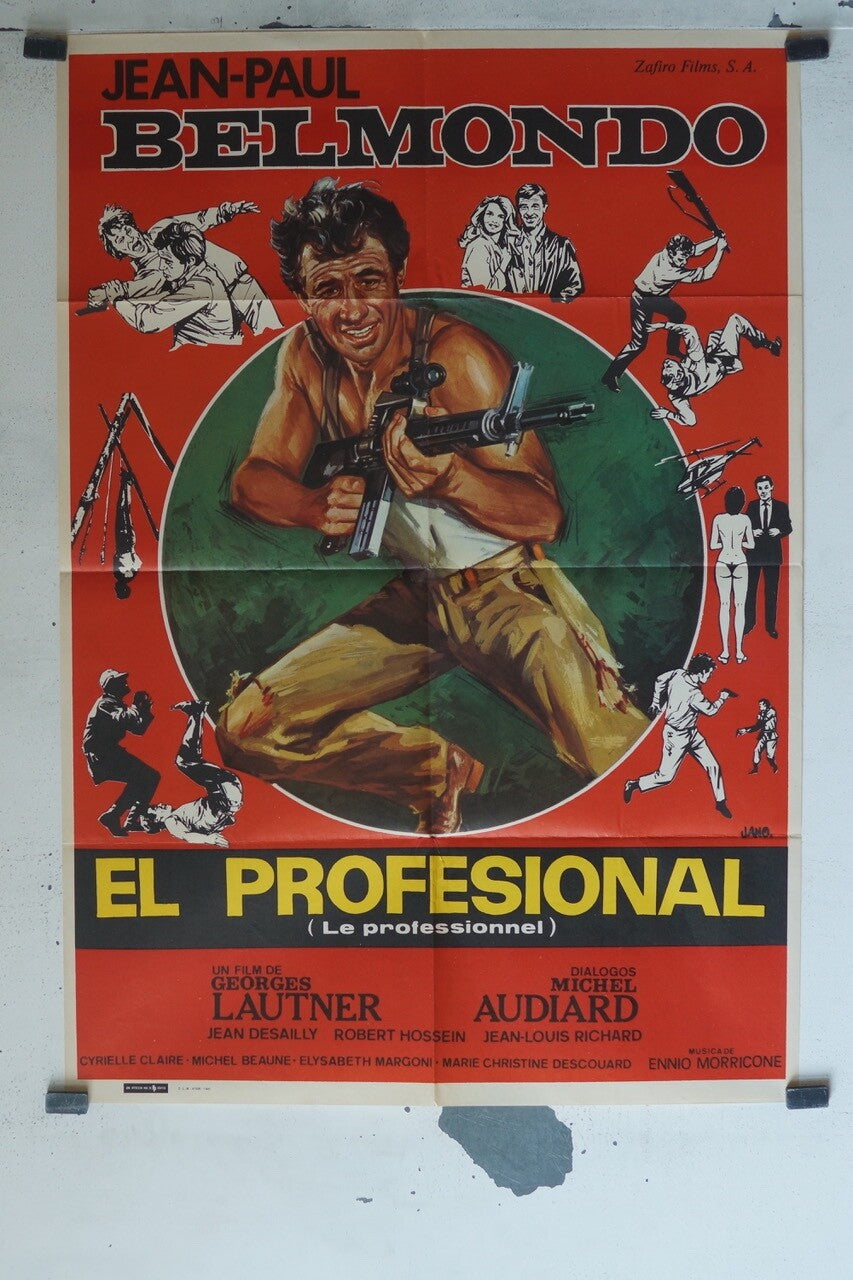 EL PROFESIONAL (1981) 70x100 ORIGINAL MOVIE POSTER JEAN-PAUL BELMONDO