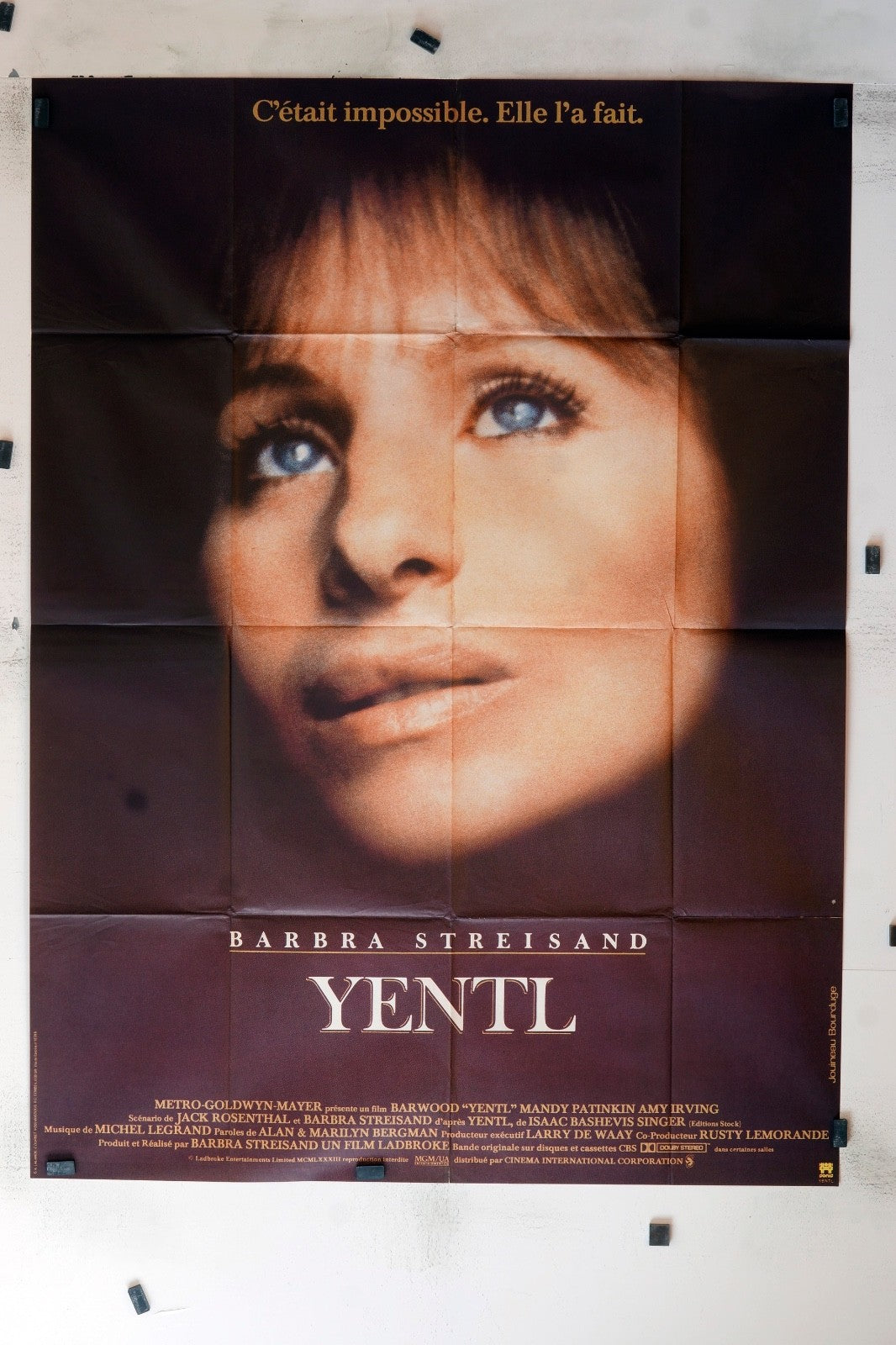 YENTL BARBARA STREISAND MOVIE POSTER ORIGINAL 120x160