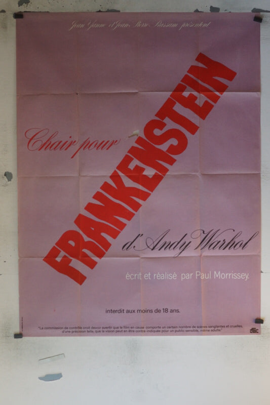 FRANKENSTEIN MOVIE POSTER ORIGINAL 120x160 ANDY WARHOL