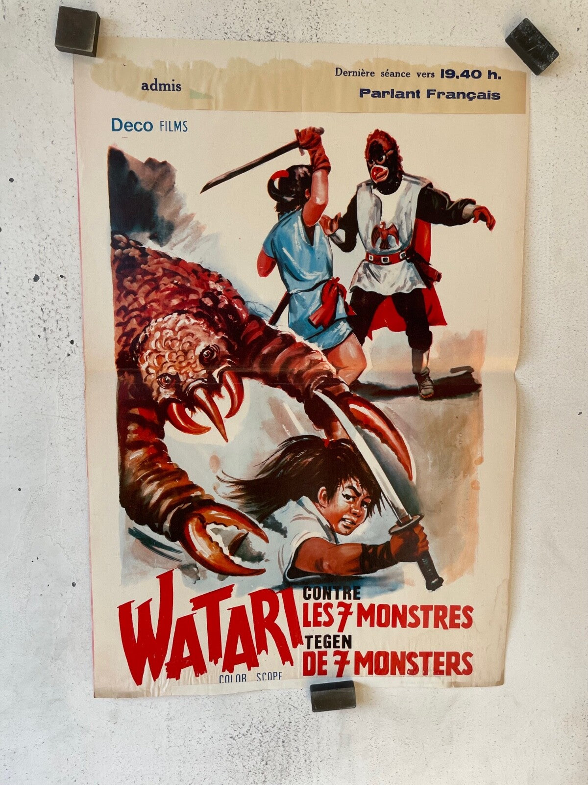 WATARI CONTRE LES 7 MONSTRES BELGIAN MOVIE POSTER 36x55 YOSHINOBU KANEKO