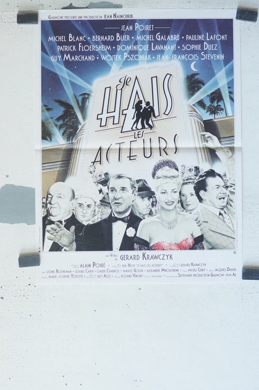 JE HAIS LES ACTEURS POSTER ORIGINAL (40X60) JEAN POIRET