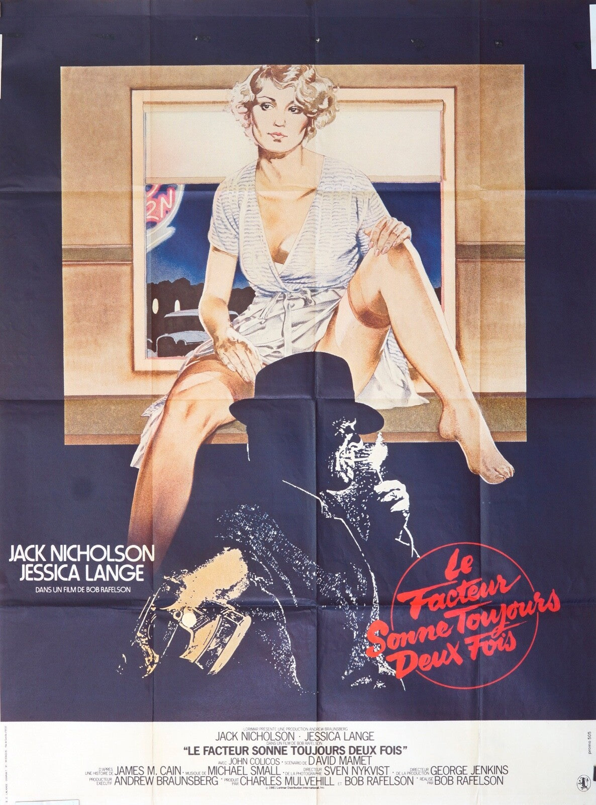 LE FACTEUR SONNE TOUJOURS DEUX FOIS POSTER ORIGINAL (120x160)  ROBERT POWELL