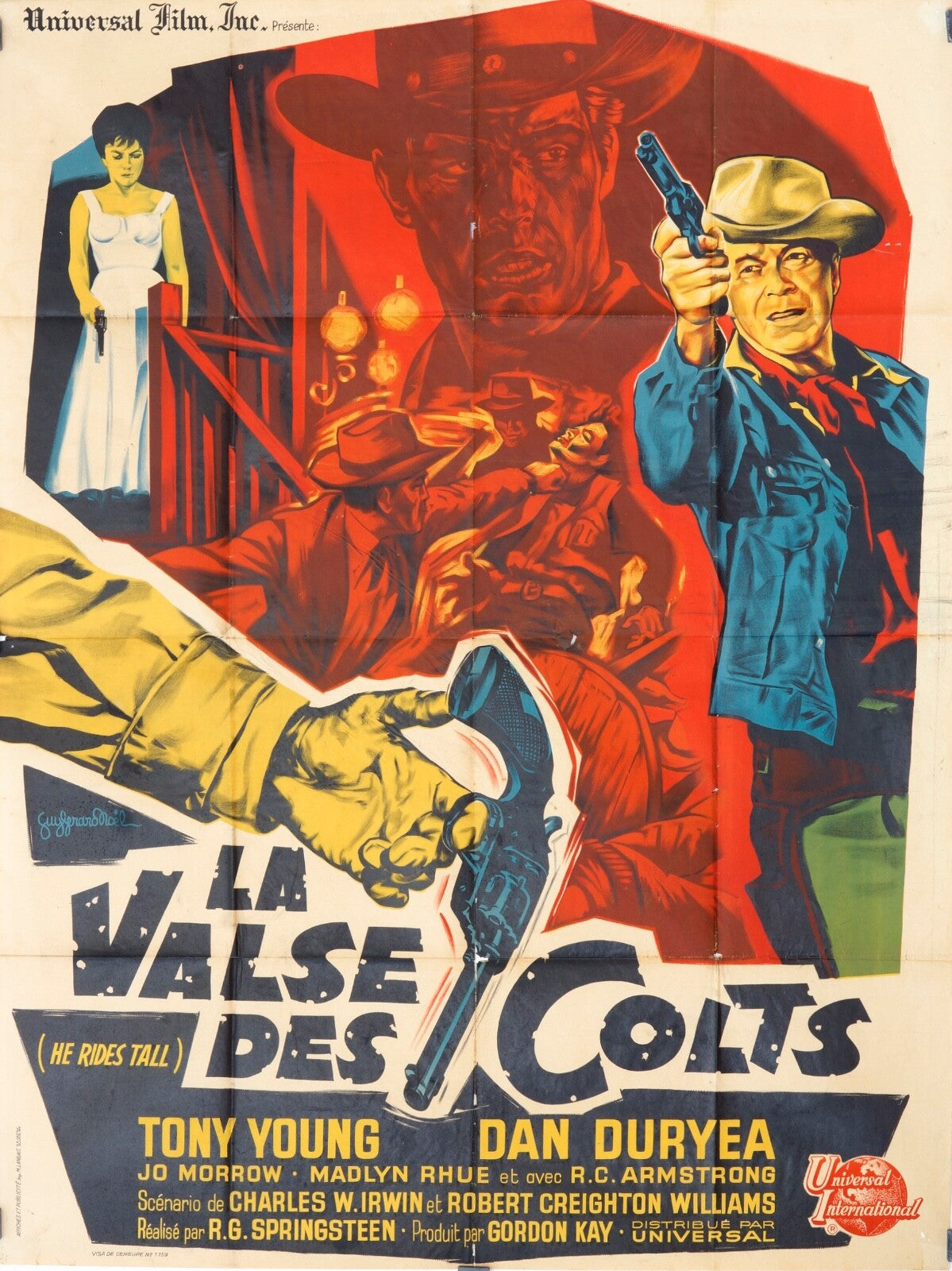 LA VALSE DES COLTS MOVIE POSTER ORIGINAL 120x160 TONY YOUNG