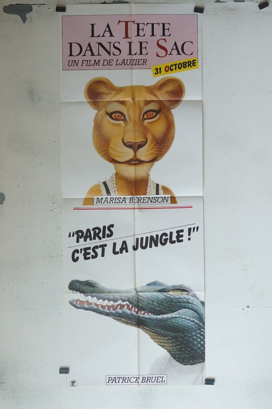 LA TÊTE DANS LE SAC 60x160 ORIGINAL POSTER PATRICK BRUEL