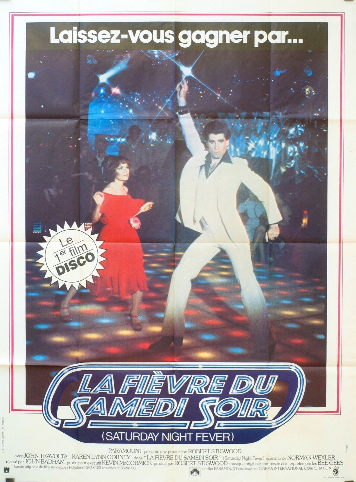 LA FIÈVRE DU SAMEDI SOIR POSTER ORIGINAL 120x160 JOHN TRAVOLTA