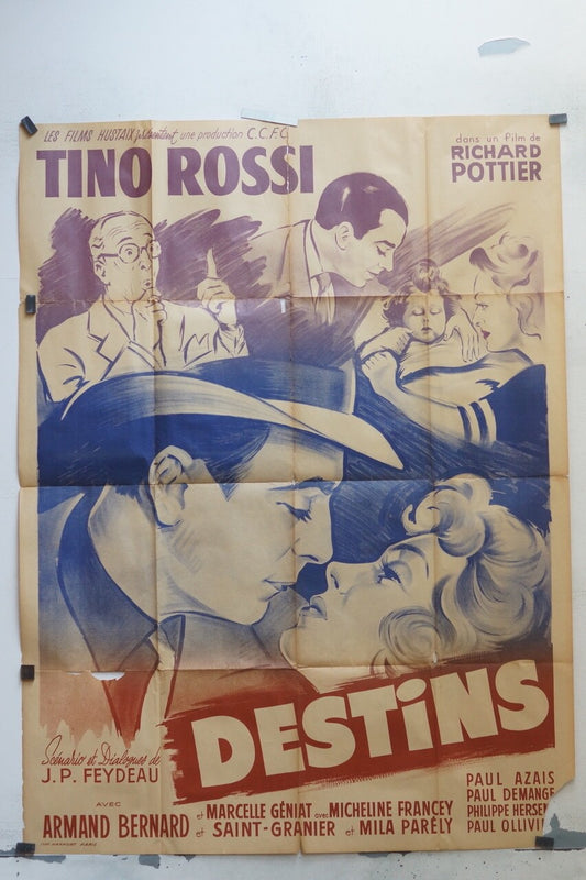 DESTINS MOVIE POSTER ORIGINAL 120x160 TINO ROSSI