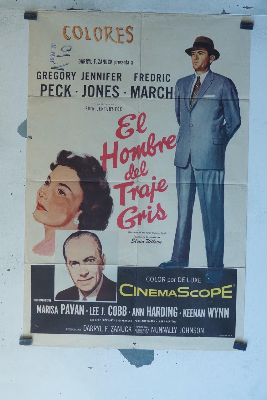 EL HOMBRE DEL TRAJE GRIS (1962) MOVIE POSTER 70X100 GREGORY PECK, JENNIFER JONES