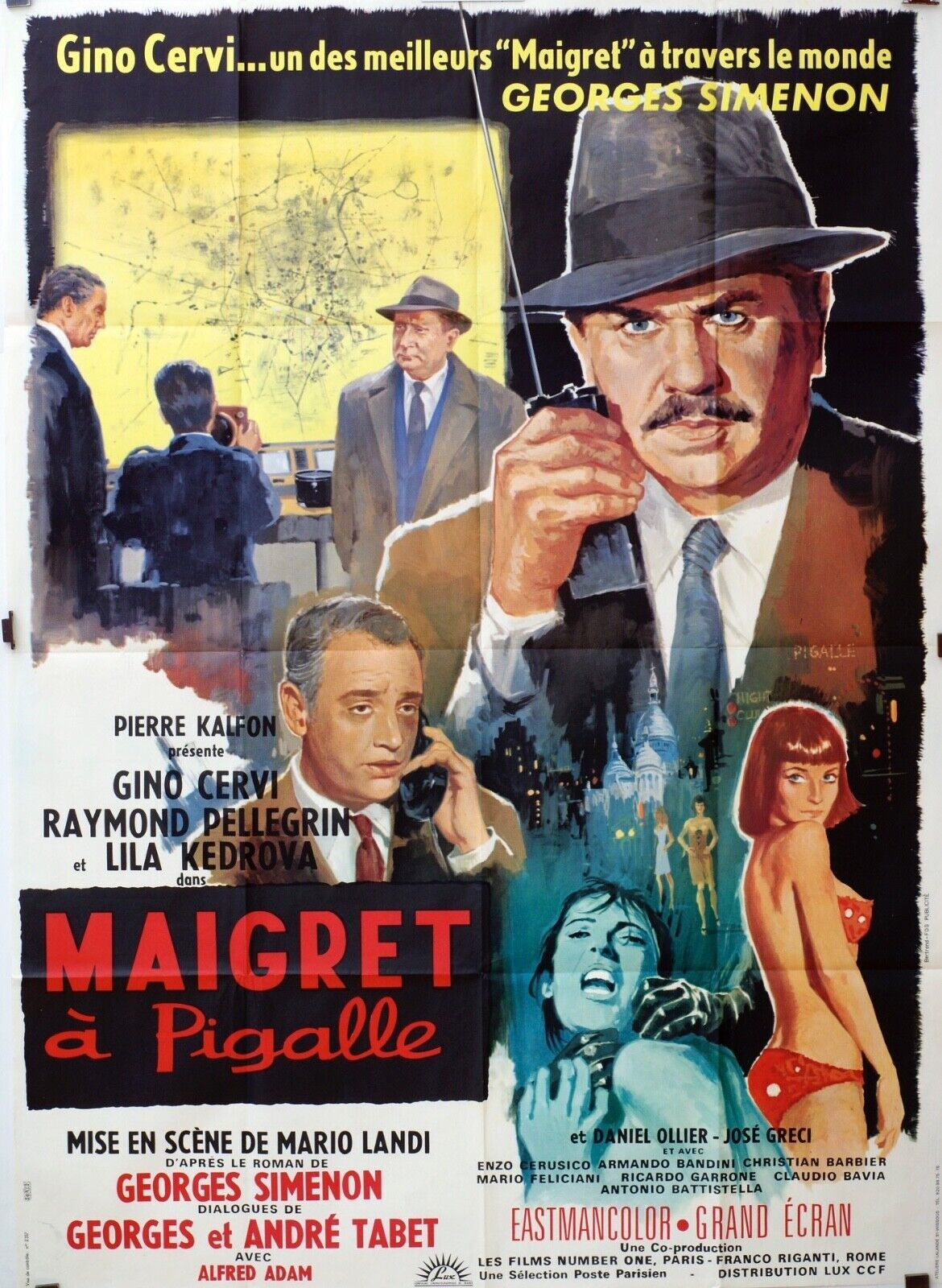 MAIGRET À PIGALLE MOVIE POSTER ORIGINAL 120x160 GINO CERVI
