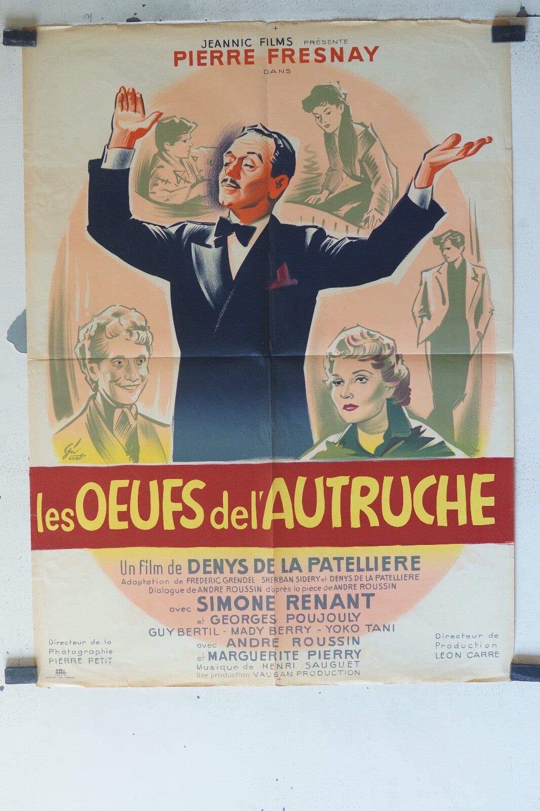 ŒUFS DE L’AUTRUCHE MOVIE POSTER ORIGINAL (60X80) Pierre Fresnay ,Simone Renanat
