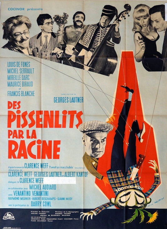 DES PISSENLITS PAR LA RACINE MOVIE POSTER ORIGINAL 120X160 LOUIS DE FUNES