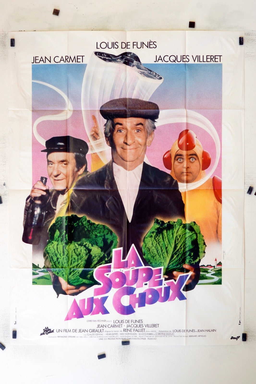 LA SOUPE AU CHOUX LOUIS DE FUNÈS MOVIE POSTER ORIGINAL 120x160
