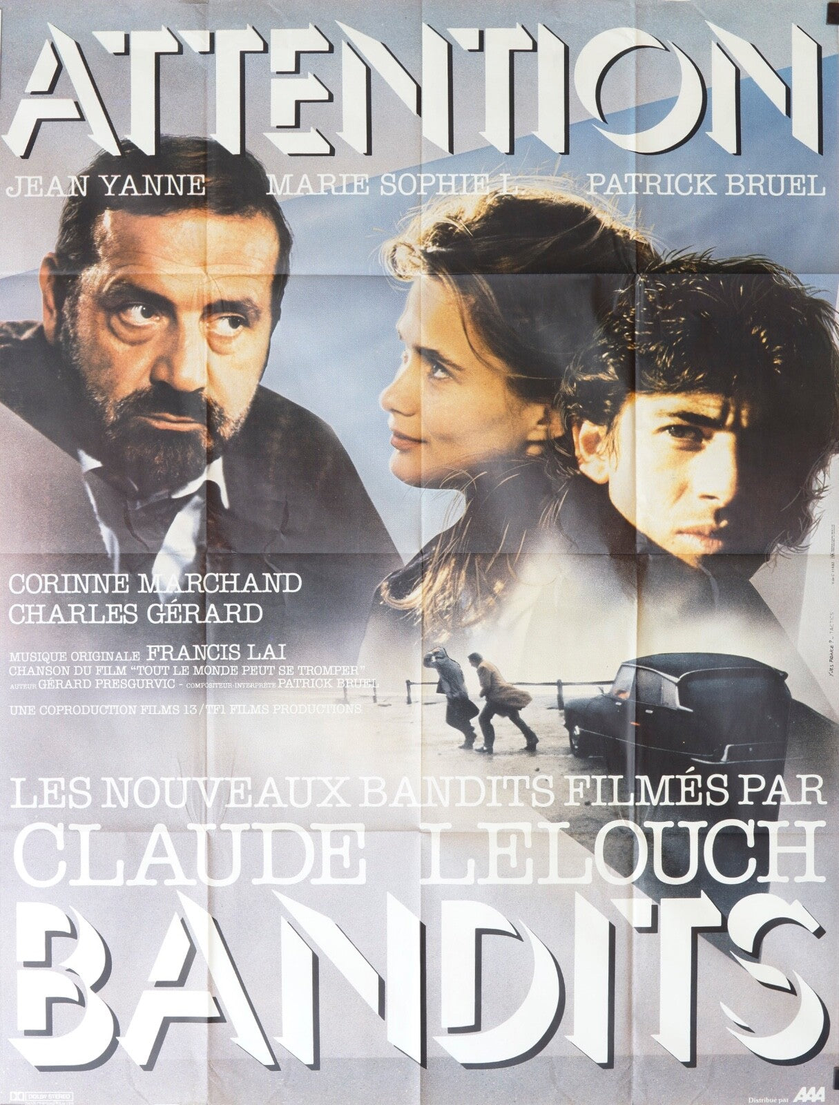 BANDITS ORIGINAL MOVIE POSTER 120x160 CLAUDE LELOUCH